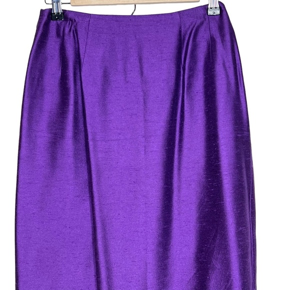 1960s Bianchi Two Piece Formal Dupioni Silk Power Suit Maxi Skirt Blouse Small - Picture 8 of 16